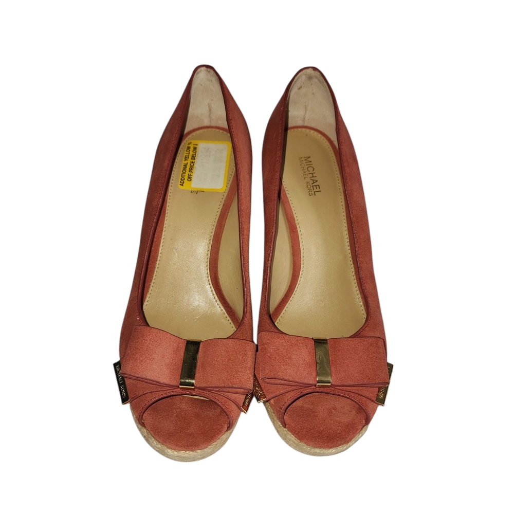 Michael Kors Women's Peep Toe Wedges - Coral